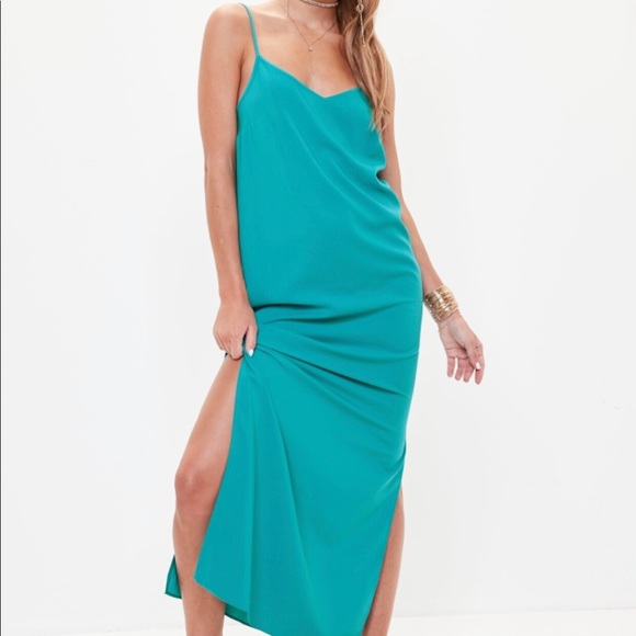 Teal Double Split Maxi Dress - Picture 3 of 8